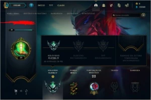 conta  platina 4 57% winrate ganhando 18 pdl - League of Legends LOL