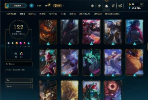 Conta ouro 4 com TODOS os Champs e 122 Skins ( ADC / SUP ) - League of Legends LOL