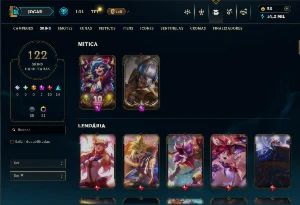 Conta ouro 4 com TODOS os Champs e 122 Skins ( ADC / SUP ) - League of Legends LOL