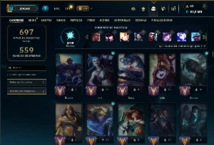 Conta ouro 4 com TODOS os Champs e 122 Skins ( ADC / SUP ) - League of Legends LOL