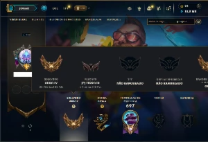 Conta ouro 4 com TODOS os Champs e 122 Skins ( ADC / SUP )