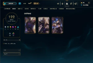 Conta ouro 4 com TODOS os Champs e 122 Skins ( ADC / SUP ) - League of Legends LOL