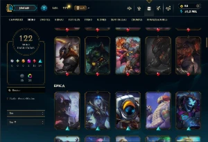 Conta ouro 4 com TODOS os Champs e 122 Skins ( ADC / SUP ) - League of Legends LOL
