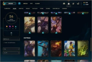 Conta ouro 4 com 26 skins e 69 champs ( MAIN ADC ) - League of Legends LOL