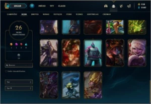 Conta ouro 4 com 26 skins e 69 champs ( MAIN ADC ) - League of Legends LOL