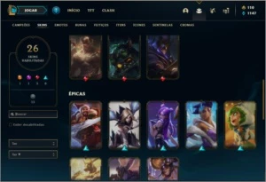 Conta ouro 4 com 26 skins e 69 champs ( MAIN ADC ) - League of Legends LOL