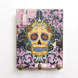 Porta Chave Caveira Estampada 3 - Artesanato e Personalizados