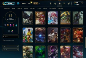 Unranked com 105 Champs e 45 Skins - League of Legends LOL