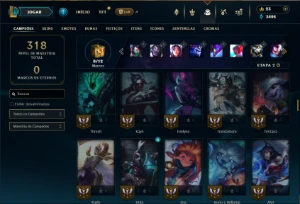 Unranked com 105 Champs e 45 Skins - League of Legends LOL