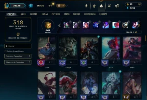 Unranked com 105 Champs e 45 Skins - League of Legends LOL