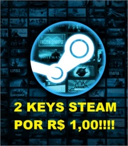 2 (DUAS) keys/chaves aleatórias Steam por apenas R$ 1,00