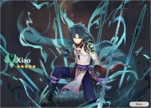 CONTA XIAO (AR 10) + PERSONAGENS 4 ESTRELAS - Genshin Impact