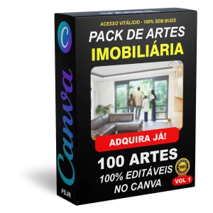 Pack Canva Imobiliária Vol 1 - 100 Artes Editáveis - Serviços Digitais