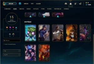 Conta Diamante 3 com 56 Champs e 15 Skins + 1 Fragmento - League of Legends LOL