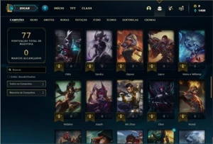 Conta Diamante 3 com 56 Champs e 15 Skins + 1 Fragmento - League of Legends LOL