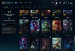 Conta Diamante 3 com 56 Champs e 15 Skins + 1 Fragmento - League of Legends LOL