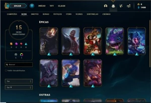 Conta Diamante 3 com 56 Champs e 15 Skins + 1 Fragmento - League of Legends LOL