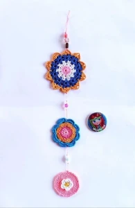 Enfeite de Parede em Crochê Flores - Artesanato e Personalizados