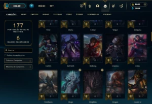 Platina 3 com 95 Champs e 38 Skins + 1000 RP - League of Legends LOL