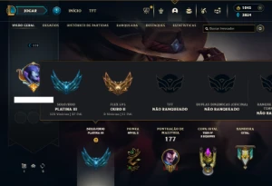 Platina 3 com 95 Champs e 38 Skins + 1000 RP - League of Legends LOL