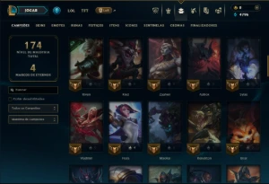 Esmeralda 4 com 75 Champs e 6 Skins - League of Legends LOL