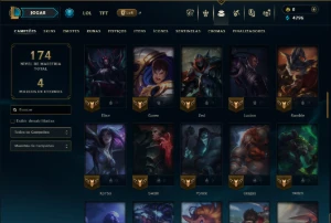 Esmeralda 4 com 75 Champs e 6 Skins - League of Legends LOL