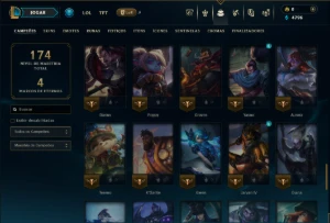 Esmeralda 4 com 75 Champs e 6 Skins - League of Legends LOL