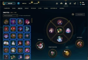 Conta bronze 1 com 125 Champs e 71 Skins + 700 RP - League of Legends LOL