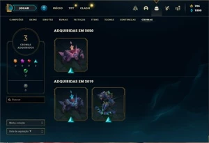 Conta bronze 1 com 125 Champs e 71 Skins + 700 RP - League of Legends LOL