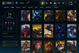 Unranked com 105 Champs e 74 Skins + Ryze Triunfante - League of Legends LOL