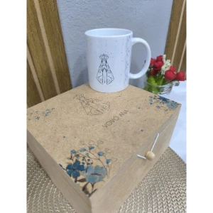 Kit Caixa MDF com Canecas Personalizadas - Artesanato e Personalizados