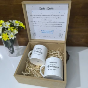 Kit Caixa MDF com Canecas Personalizadas