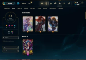 Esmeralda 2 com 90 Champs e 61 Skins ( ADC / MID / JG ) - League of Legends LOL