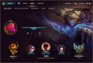 Conta Platina 5, LVL 34, 69 Skins - League of Legends LOL