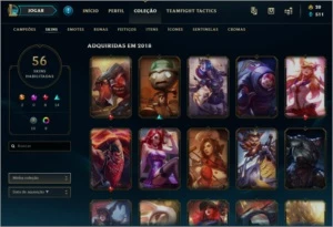 CONTA LOL QUASE  FALTANDO 14 CAMPEÕES GOLD 1 58 SKINS