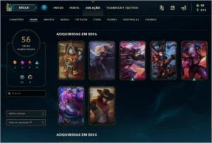 CONTA LOL QUASE  FALTANDO 14 CAMPEÕES GOLD 1 58 SKINS - League of Legends