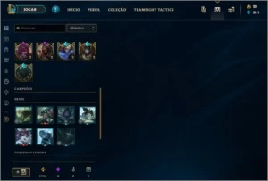 CONTA LOL QUASE  FALTANDO 14 CAMPEÕES GOLD 1 58 SKINS - League of Legends