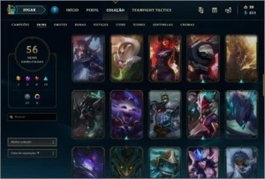 CONTA LOL QUASE  FALTANDO 14 CAMPEÕES GOLD 1 58 SKINS - League of Legends