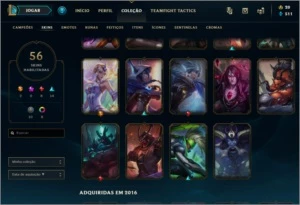 CONTA LOL QUASE  FALTANDO 14 CAMPEÕES GOLD 1 58 SKINS - League of Legends