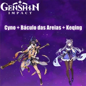 Conta Genshin Impact AR 5 com Cyno, Báculo e Keqing