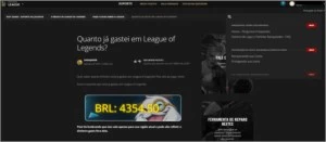 Vendo Conta Borda Platina League of Legends LOL
