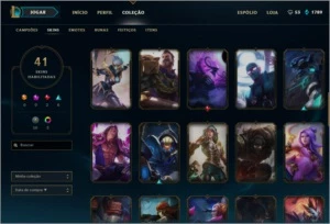 CONTA NÍVEL 52: ELO PRATA 3 COM 81 CAMPEÕES E 41 SKINS!!! - League of Legends LOL