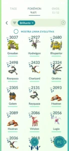Conta Pokémon GO nivel 54 (muitos shiny)
