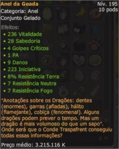 Anel da Geada EXO PA - Helioboros - Dofus