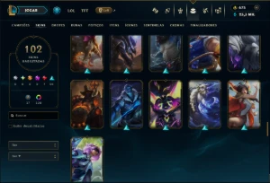 Bronze 3 com 130 Champs e 102 Skins ( Mais de 250 Jogos ) - League of Legends LOL