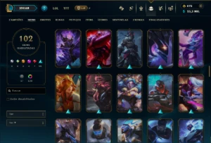 Bronze 3 com 130 Champs e 102 Skins ( Mais de 250 Jogos ) - League of Legends LOL