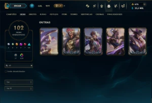 Bronze 3 com 130 Champs e 102 Skins ( Mais de 250 Jogos ) - League of Legends LOL
