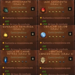 Monge c/ todas as gemas lendárias - Diablo Immortal