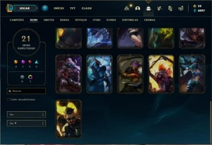 Conta Platina 4 com 55 Champs e 21 Skins + 4 Fragmentos - League of Legends LOL