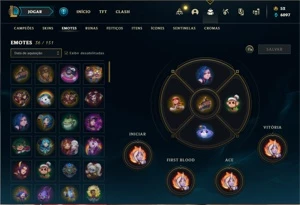 Conta Platina 4 com 55 Champs e 21 Skins + 4 Fragmentos - League of Legends LOL